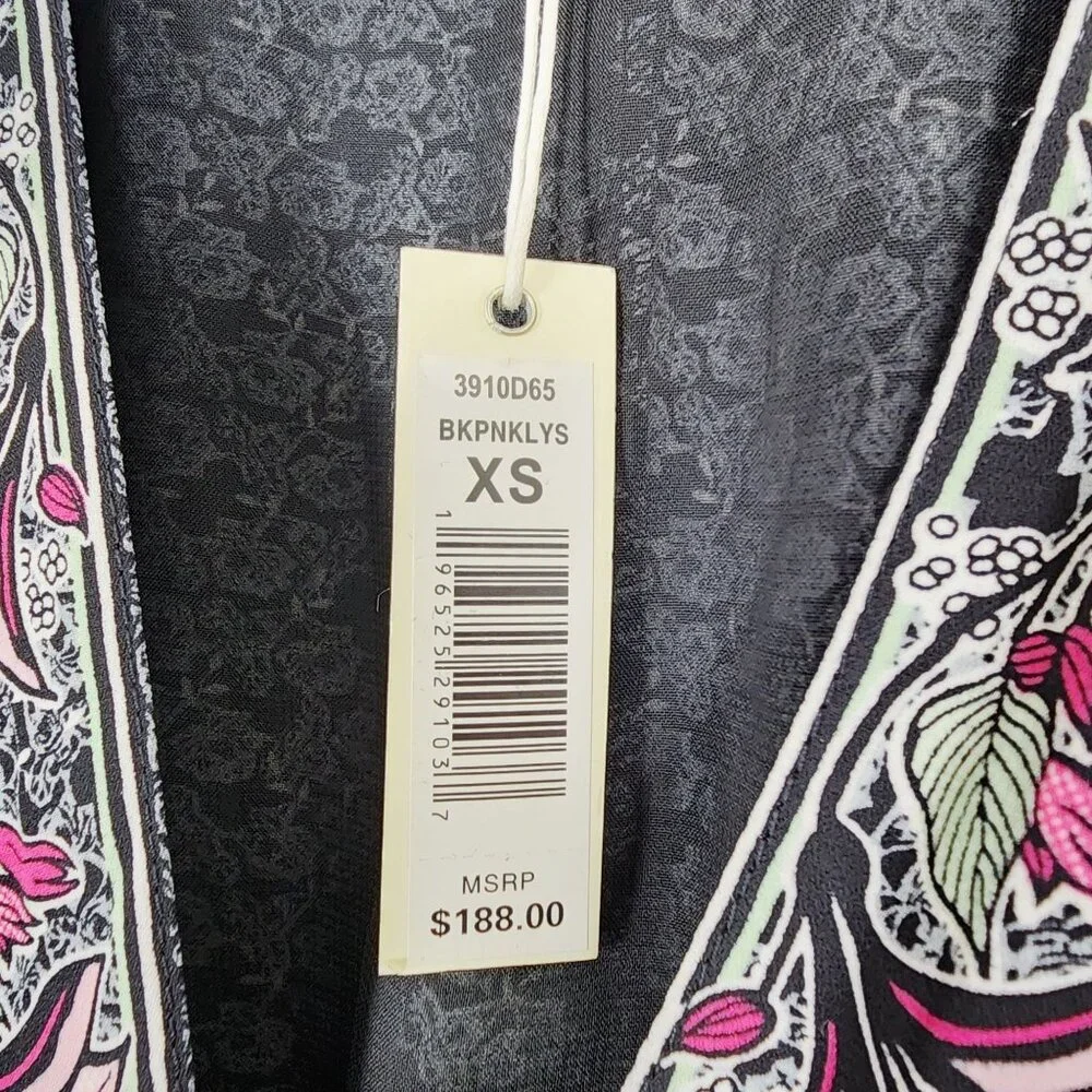 Max Studio London XS Floral Wrap Maxi Dress With Puff Sleeves - Picture 8 of 13